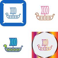 Viking Ship Icon Design vector