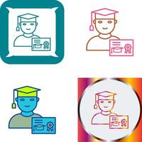 Unique Receiving Degree Icon Design vector