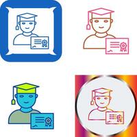 Unique Receiving Diploma Icon Design vector