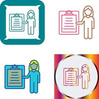 Unique Female Presenter Icon Design vector