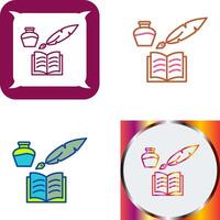 Unique Quill and Book Icon Design vector