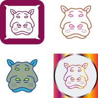 Hippo Icon Design vector