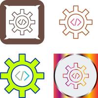 Unique Code Optimization Icon Design vector
