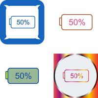 Unique Half Battery Icon Design vector