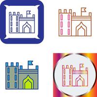 Castle with Flag Icon Design vector