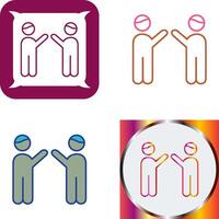 Waing to people Icon Design vector