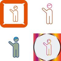 Waving to people Icon Design vector