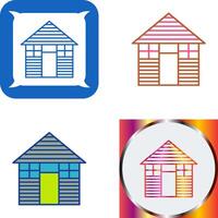 Wood Cabin Icon Design vector