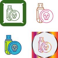 Infected Usb Drive Icon Design vector