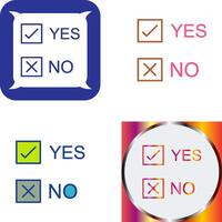 Yes No Option Icon Design vector