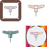 Sausage on Fork Icon Design vector