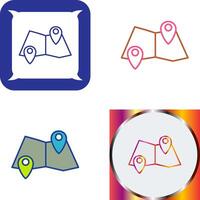 Folded Map Icon Design vector