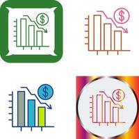 Chart Down Icon Design vector