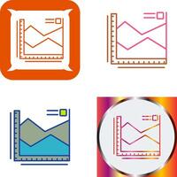 Spline Chart Icon Design vector