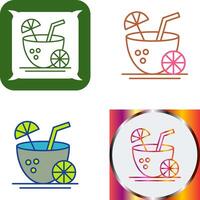 Coconut Drink Icon Design vector