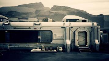 Futuristic RV Facing Mountain video