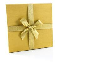 Luxurious gold gift box photo