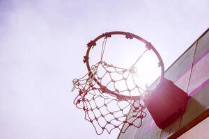 Vintage Wooden basketball hoop photo