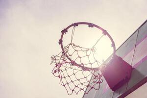 Clásico de madera baloncesto aro foto