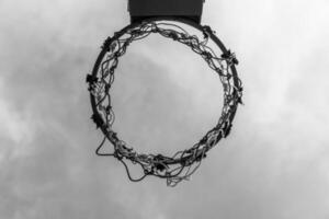 Wooden basketball hoop photo