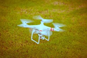 flying drone with camera prepair to fly photo