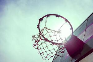 Clásico de madera baloncesto aro foto