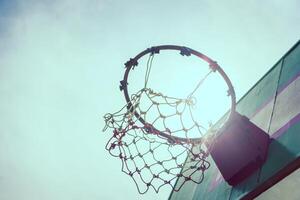 Vintage Wooden basketball hoop photo