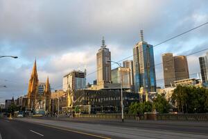 Cityscape image of Melbourne, during summer sunset. - 28 December 2012, Melbourne, Australia. photo