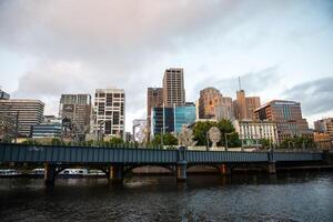 Cityscape image of Melbourne, during summer sunset. - 28 December 2012, Melbourne, Australia. photo