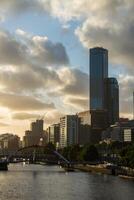 Cityscape image of Melbourne, during summer sunset. - 28 December 2012, Melbourne, Australia. photo