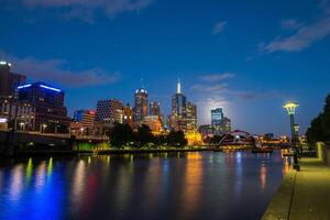 Cityscape image of Melbourne, during summer sunset. - 28 December 2012, Melbourne, Australia. photo