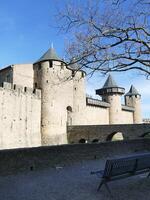 Towers and walls of the medieval citadel of Carcassonne photo