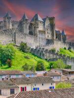 Towers and walls of the medieval citadel of Carcassonne photo