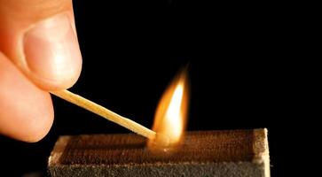 The wooden match photo