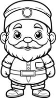 Black and White Cartoon Illustration of Pirate Captain Character for Coloring Book vector