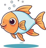 Cute cartoon fish. Isolated on white background. vector