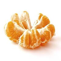 Ripe tangerines on the white background photo