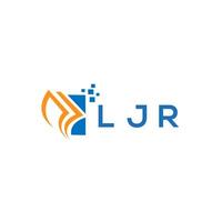 LJR credit repair accounting logo design on WHITE background. LJR creative initials Growth graph letter vector