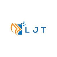 LJT credit repair accounting logo design on WHITE background. LJT creative initials Growth graph letter logo concept. LJT business finance logo design. vector