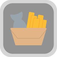 Fish And Chips Vector Icon Design