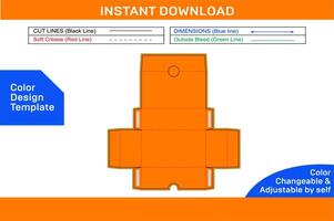 Shoe box Dieline template and 3D box design Color Design Template vector