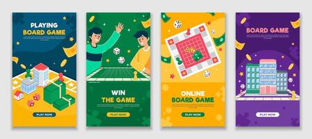 Board Game Social Media Story Template vector