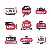 Live Stream Badge Set vector