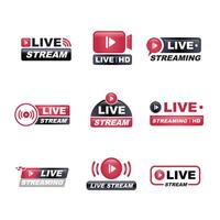 Live Stream Badge Set vector