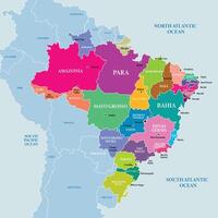 Brasil detallado país mapa antecedentes vector