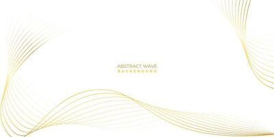 Gold color wave line design element, wavy line background design template vector