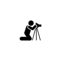 fotógrafo, equipo, profesión pictograma vector icono