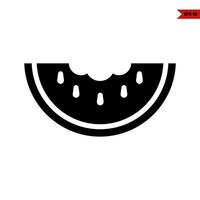 watermelon bite glyph icon vector