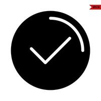 check in button glyph icon vector