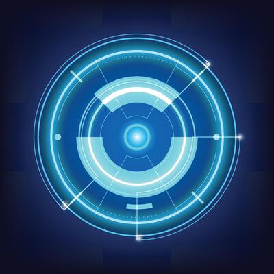 technology concept. HUD Circle User interface on blue background. circle elements for data infographics. set of sci fi modern user interface elements.